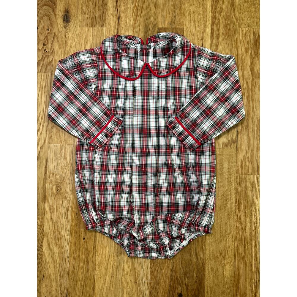 James & Lottie Christmas Plaid Peter Bubble size 12 months